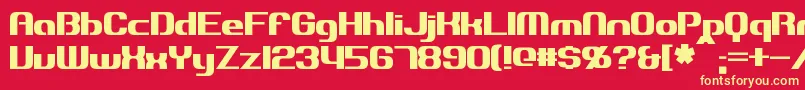 Explorien Font – Yellow Fonts on Red Background