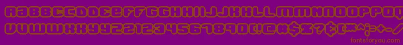 Jawbrko1-Schriftart – Braune Schriften auf violettem Hintergrund