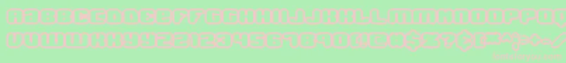 Jawbrko1-fontti – vaaleanpunaiset fontit vihreällä taustalla