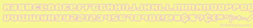 Jawbrko1-fontti – vaaleanpunaiset fontit keltaisella taustalla