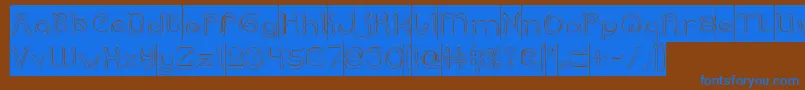 ArabianKnightHollowInverse-Schriftart – Blaue Schriften auf braunem Hintergrund