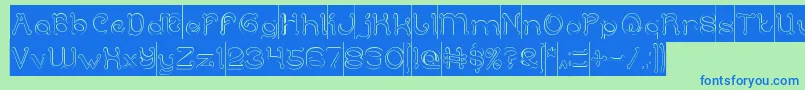 Police ArabianKnightHollowInverse – polices bleues sur fond vert