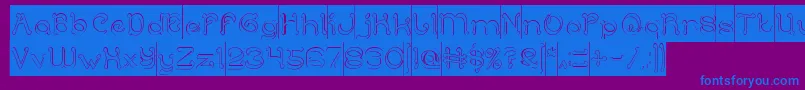 ArabianKnightHollowInverse-Schriftart – Blaue Schriften auf violettem Hintergrund