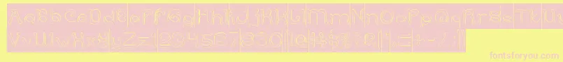 ArabianKnightHollowInverse-Schriftart – Rosa Schriften auf gelbem Hintergrund
