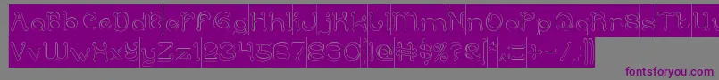 フォントArabianKnightHollowInverse – 紫色のフォント、灰色の背景