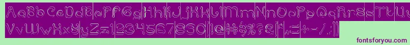 ArabianKnightHollowInverse Font – Purple Fonts on Green Background