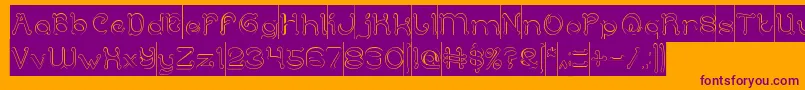 ArabianKnightHollowInverse-Schriftart – Violette Schriften auf orangefarbenem Hintergrund