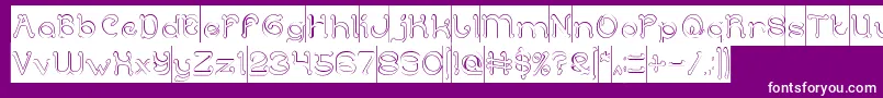 ArabianKnightHollowInverse-Schriftart – Weiße Schriften auf violettem Hintergrund