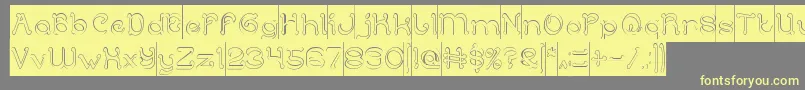 ArabianKnightHollowInverse Font – Yellow Fonts on Gray Background