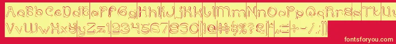 ArabianKnightHollowInverse Font – Yellow Fonts on Red Background