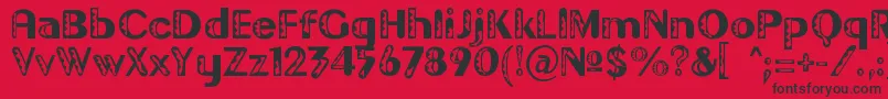 フォントGilgond – 赤い背景に黒い文字