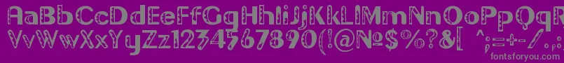 Fonte Gilgond – fontes cinzas em um fundo violeta