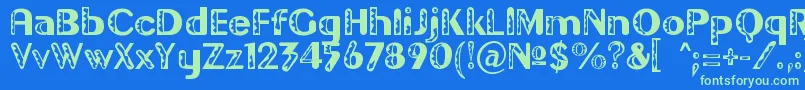 Gilgond Font – Green Fonts on Blue Background