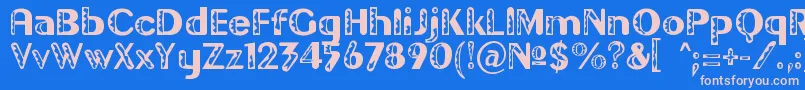 フォントGilgond – ピンクの文字、青い背景