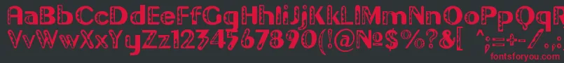 Gilgond-Schriftart – Rote Schriften auf schwarzem Hintergrund