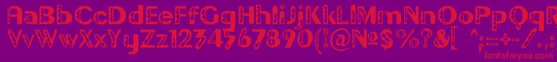 フォントGilgond – 紫の背景に赤い文字