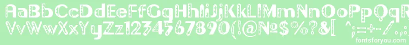 フォントGilgond – 緑の背景に白い文字