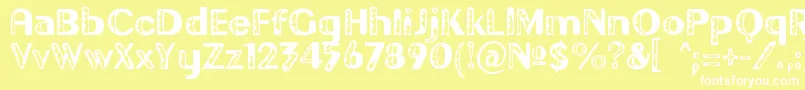 フォントGilgond – 黄色い背景に白い文字
