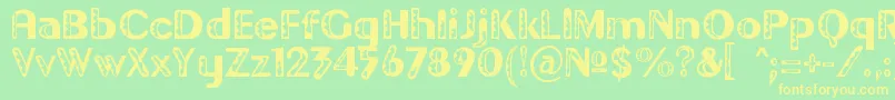 Gilgond Font – Yellow Fonts on Green Background