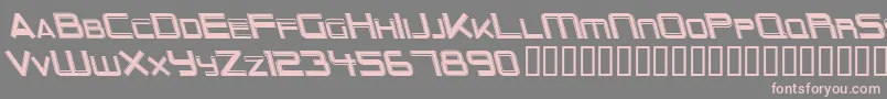 OuterLimitsItalic-Schriftart – Rosa Schriften auf grauem Hintergrund