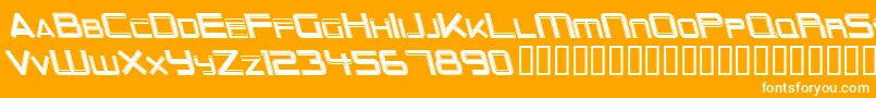 OuterLimitsItalic-Schriftart – Weiße Schriften auf orangefarbenem Hintergrund