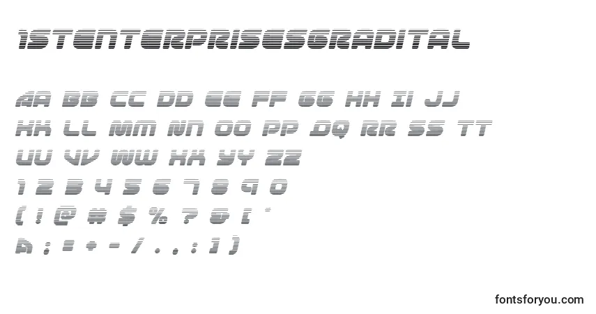 A fonte 1stenterprisesgradital – alfabeto, números, caracteres especiais