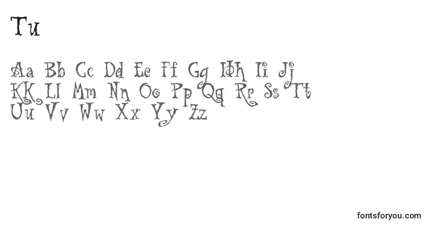 Czcionka Tu – alfabet, cyfry, specjalne znaki