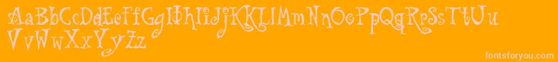 Tu Font – Pink Fonts on Orange Background