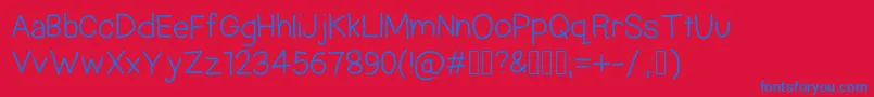 HandPower-Schriftart – Blaue Schriften auf rotem Hintergrund