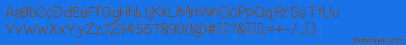 HandPower Font – Brown Fonts on Blue Background
