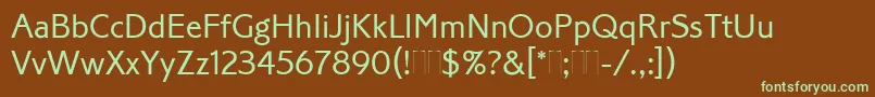 Шрифт CorinthianLightPlain – зелёные шрифты на коричневом фоне