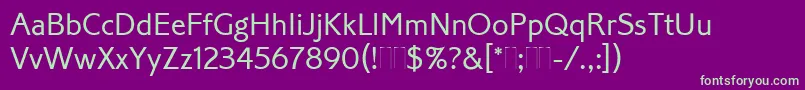 Czcionka CorinthianLightPlain – zielone czcionki na fioletowym tle