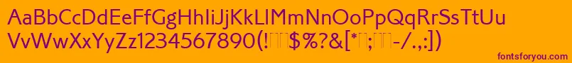 CorinthianLightPlain Font – Purple Fonts on Orange Background