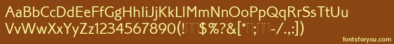 Czcionka CorinthianLightPlain – żółte czcionki na brązowym tle