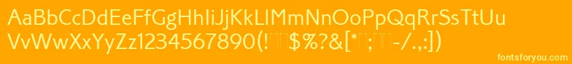 CorinthianLightPlain Font – Yellow Fonts on Orange Background