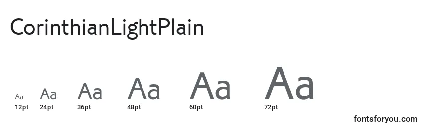 CorinthianLightPlain Font Sizes