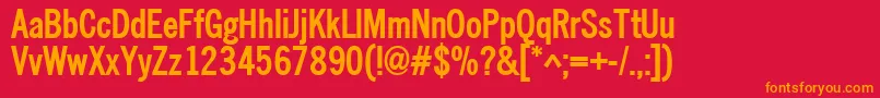 Nwcb Font – Orange Fonts on Red Background