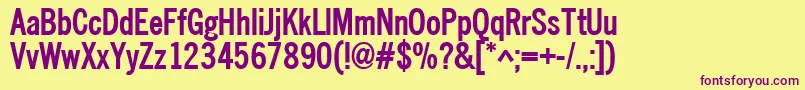 Nwcb Font – Purple Fonts on Yellow Background