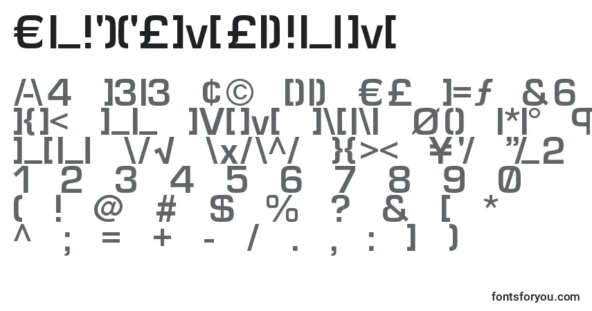 A fonte Elitemedium – alfabeto, números, caracteres especiais