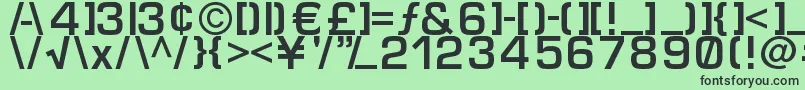 フォントElitemedium – 緑の背景に黒い文字