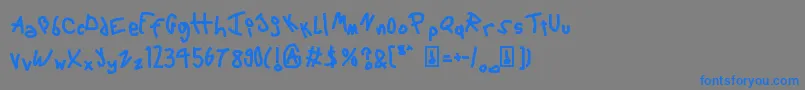 フォント6Script – 灰色の背景に青い文字