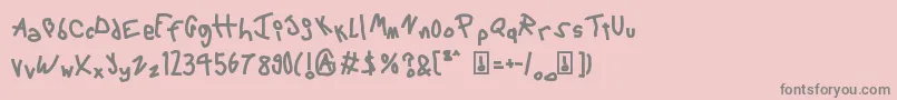 フォント6Script – ピンクの背景に灰色の文字