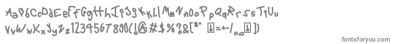 フォント6Script – 白い背景に灰色の文字