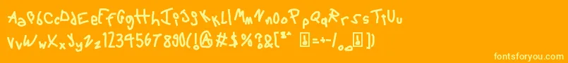 フォント6Script – オレンジの背景に黄色の文字