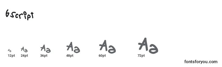 6Script Font Sizes