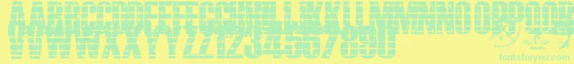 Шрифт Alambrado – зелёные шрифты на жёлтом фоне