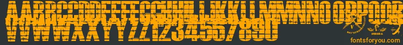 Alambrado Font – Orange Fonts on Black Background