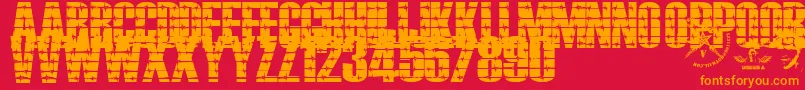 Alambrado Font – Orange Fonts on Red Background