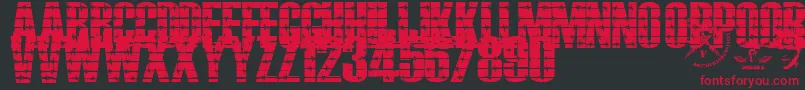 Alambrado-Schriftart – Rote Schriften auf schwarzem Hintergrund