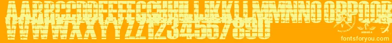 Alambrado Font – Yellow Fonts on Orange Background